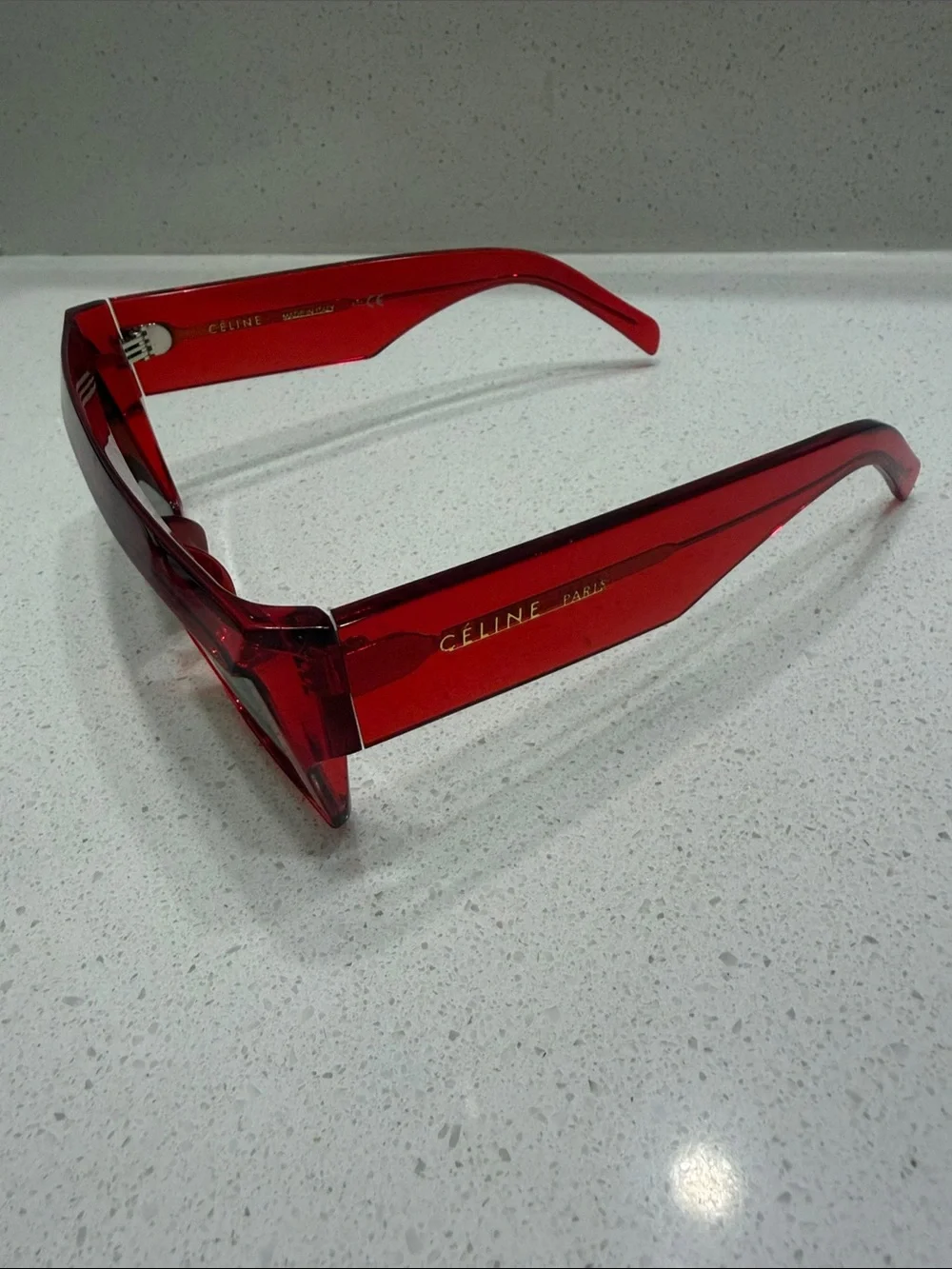 Celine CL0030F Red Shield square sunglasses